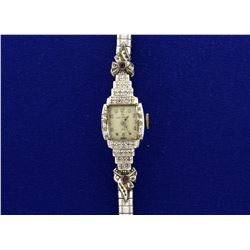 Vintage 14k Gold and Diamond Helbros Wrist Watch