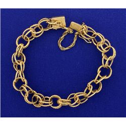 Interlocked Chain Charm Bracelet