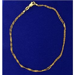 Italian Made Double Strand Gold Rope Anklet