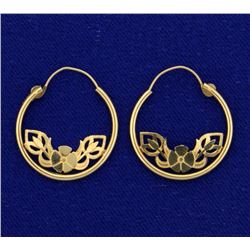 Flower Hoop Earrings
