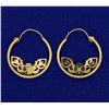 Image 1 : Flower Hoop Earrings