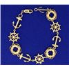 Image 1 : Nautical Bracelet with anchor, rescue tube, and ship's helm