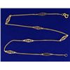 Image 1 : 15 1/4 Inch Alternating Flat Link and Diamond Shaped Design Neck Chain