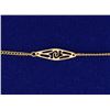 Image 2 : 15 1/4 Inch Alternating Flat Link and Diamond Shaped Design Neck Chain