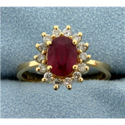 1.5ct Natural Ruby and Diamond Ring