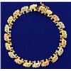 Image 1 : Rose, Yellow, and White Gold Elephant Bracelet