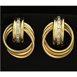 Diamond and Gold Rings Earrings