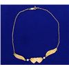 Image 1 : 10 Inch Diamond and Pearl Heart Anklet