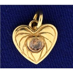 Champagne Diamond Heart Pendant/Charm