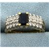 Image 1 : Natural Sapphire and Diamond Ring