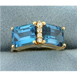 London Blue Topaz and Diamond Ring