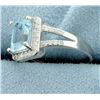 Image 2 : Emerald Cut Blue topaz Ring