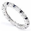 Image 1 : Sapphire and White Topaz Stackable Ring in Sterling Silver