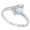 Image 1 : Modern Aquamarine Ring with Diamond in Sterling Silver