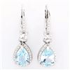 Image 1 : Blue Topaz 2.2CTW Dangle Earrings in Sterling Silver