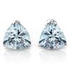 Image 1 : Aquamarine Trillion Cut Stud Earrings 5MM in Sterling Silver