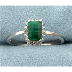 Emerald Ring in Sterling Silver