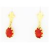 Image 1 : Lab Ruby Brushed 14k Gold earrings