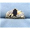 Image 1 : Sapphire Marquise & Diamond Ring