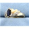 Image 2 : Sapphire Marquise & Diamond Ring