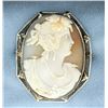 Image 1 : Vintage 14k White Gold Cameo Pin
