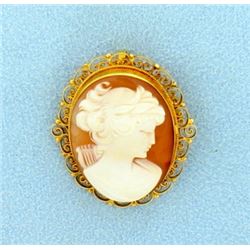 Cameo Pin/Pendant in 18k Gold
