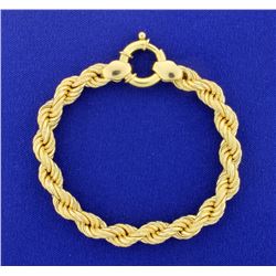 7 3/4 Inch 18K Thick Rope Bracelet
