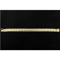 7 1/2 Inch Long Bracelet in White and Yellow Gold