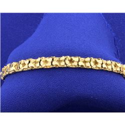 14K Yellow Gold Nugget Bracelet