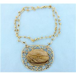 Large Handmade Agate Gemstone Necklace