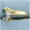 Image 2 : Blue Spinel & Diamond Ring