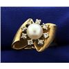 Image 1 : Pearl and Diamond Ring