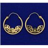 Image 1 : Flower Hoop Earrings