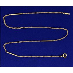 18 1/2 Inch Alternating Bar and Link Neck Chain