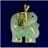 Image 1 : Jade Asian Elephant Pendant with Ruby