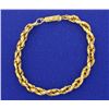 Image 1 : 18k Gold 7 Inch Rope Style Bracelet