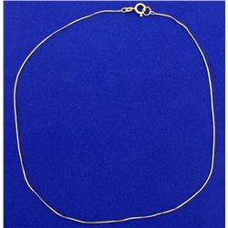 Italian Made 16 1/2 Inch Snake Style Neck Chain