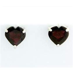 Large Garnet Heart Earrings