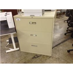 STEELCASE BEIGE 3 DRAWER LATERAL FILE CABINET