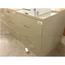 BEIGE 3 DRAWER LATERAL FILE CABINET