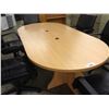 Image 1 : HONEY MAPLE 8' RACETRACK BOARDROOM TABLE