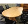 Image 2 : HONEY MAPLE 8' RACETRACK BOARDROOM TABLE