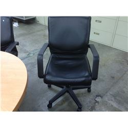 BLACK LEATHER MID BACK EXECUTIVE CHAIR