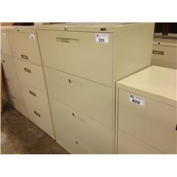 BEIGE 4 DRAWER LATERAL FILE CABINET