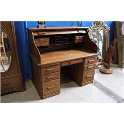 OAK ROLL TOP DESK