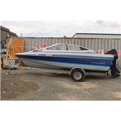 BAYLINER CAPRI BOAT WITH 125 FORCE OUTBOARD MOTOR AND TRAILER WITH REGISTRATION