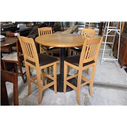 BAR HEIGHT TABLE AND 4 BARSTOOLS