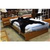 Image 2 : DANISH MODERN QUEEN SIZE BED SET WITH FLOATING NIGHTSTANDS