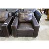 Image 2 : LEATHER LOVE SEAT AND CHAIR