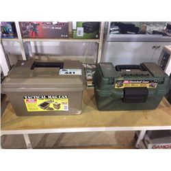 SHELF LOT OF AMMO CASES